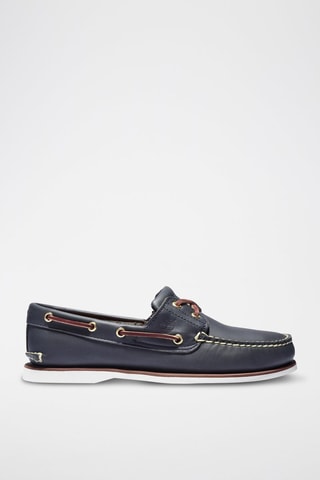 Chaussures bateau en cuir - Bleu marine