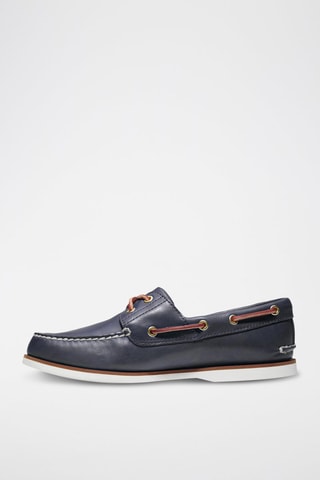 Chaussures bateau en cuir - Bleu marine
