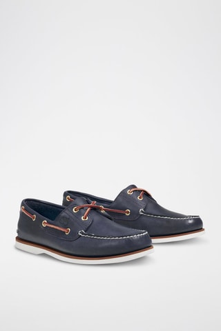 Chaussures bateau en cuir - Bleu marine