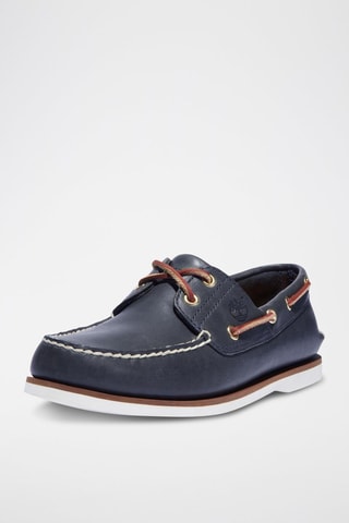 Chaussures bateau en cuir - Bleu marine