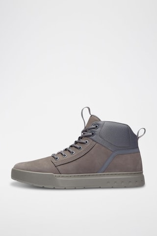 Sneakers montantes en cuir - Gris