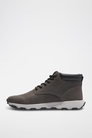 Baskets montantes en cuir - Gris foncé