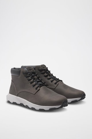 Baskets montantes en cuir - Gris foncé
