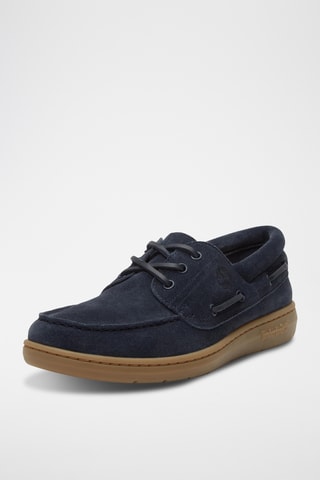 Chaussures bateau en cuir - Bleu marine
