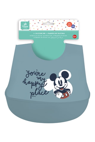 Bavoir Mickey Disney - Bleu-gris