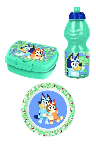 Lunch box, assiette plate et gourde Bluey