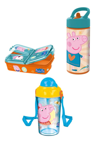 Lunch box et gourdes Peppa Pig - 3 pièces