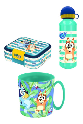 Lunch box, gourde et mugs Bluey
