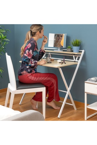 Bureau pliable avec étagère - 84 x 97 x 60 cm