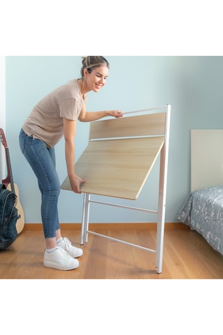 Bureau pliable avec étagère - 84 x 97 x 60 cm