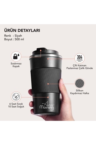 Mug de voyage en acier inoxydable Café Any Morning - 50 cl