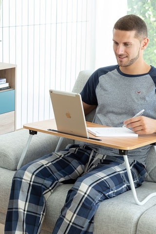Coussin et table d'appoint - 70 x 45 x 45 / 60 x 27 x 40 cm