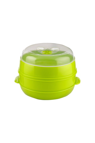 Cuiseur vapeur double pour micro-ondes - Vert