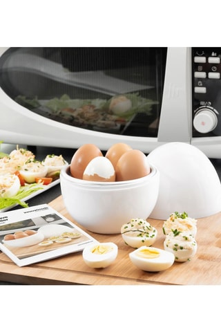 Cuiseur d’œufs au micro-ondes et livre de recettes - 4 œufs