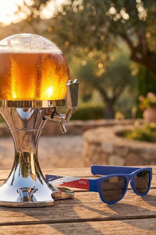 Set distributeur de bière et 2 paires de lunettes - Bleu