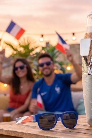 Set distributeur de bière et 2 paires de lunettes - Bleu
