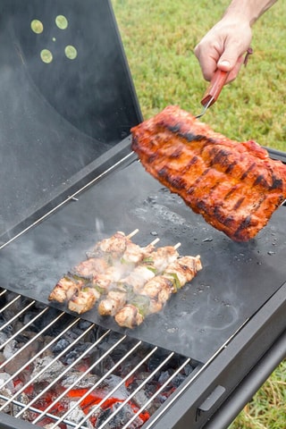 2 tapis de cuisson et barbecue et barbecue pliable portable à charbon