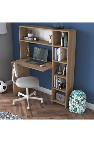 Bureau avec étagères Hanna - 113,2 x 141,8 x 20 cm