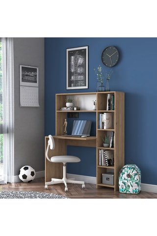 Bureau avec étagères Hanna - 113,2 x 141,8 x 20 cm