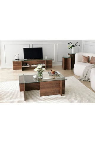Table basse Escape - Plateau en verre trempé - 105 x 40 x 65 cm