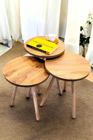3 tables gigognes - 34 x 41 x 34 / 34 x 45  x 34 / 34 x 49 x 34 cm