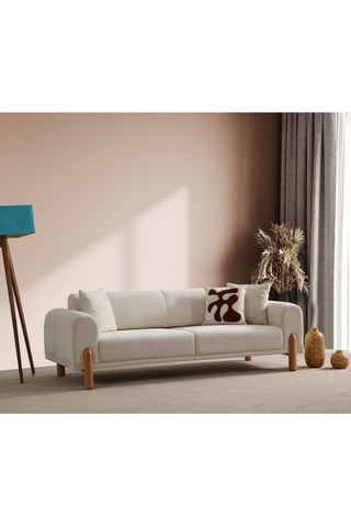 Canapé convertible - Crème - 3 places - En polyester