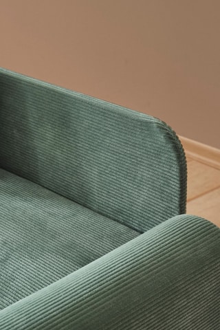 Canapé d'angle gauche - Vert - 3 places - En polyester
