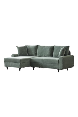 Canapé d'angle gauche - Vert - 3 places - En polyester