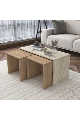 3 tables gigognes - 90 x 40 x 45 / P41 x H38 x P42 / 41 x 38 x 42 cm