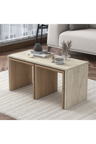3 tables gigognes - 90 x 40 x 45 / P41 x H38 x P42 / 41 x 38 x 42 cm