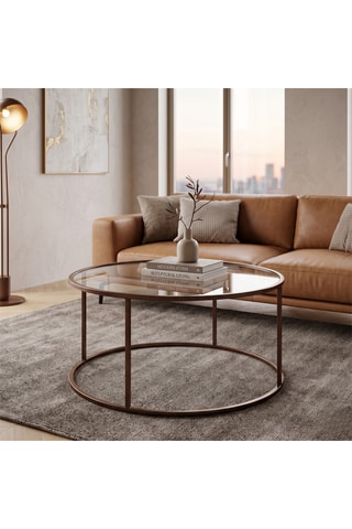 Table basse en verre - 80 x 42 cm