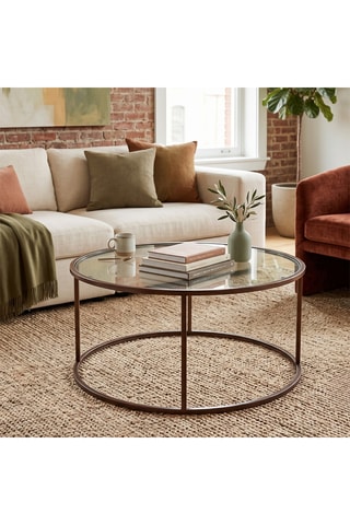 Table basse en verre - 80 x 42 cm