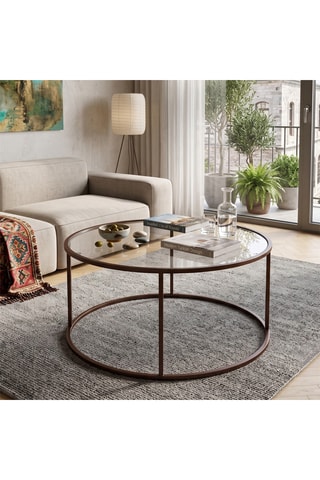 Table basse en verre - 80 x 42 cm
