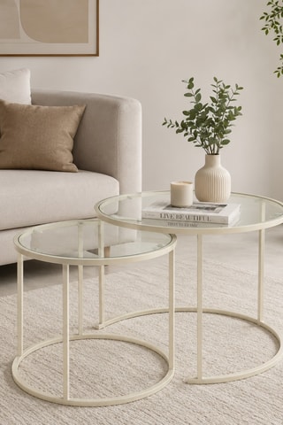 2 tables gigognes en verre - 42 x 42 x 39 /60 x 60 x 43 cm
