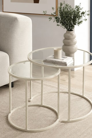 2 tables gigognes en verre - 42 x 42 x 39 /60 x 60 x 43 cm