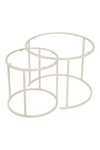 2 tables gigognes en verre - 42 x 42 x 39 /60 x 60 x 43 cm