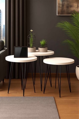 3 tables gigognes - 34 x 49 x 34/34 x 45 x 34/34 x 41 x 34 cm