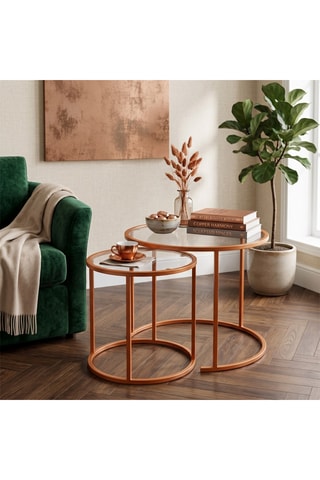 2 tables gigognes - 60 x 60 x 43/42 x 42 x 39 cm