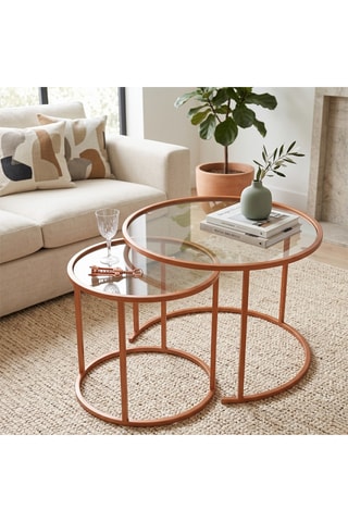 2 tables gigognes - 60 x 60 x 43/42 x 42 x 39 cm