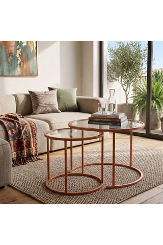 2 tables gigognes - 60 x 60 x 43/42 x 42 x 39 cm