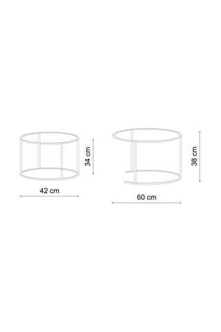 2 tables gigognes - 60 x 60 x 43/42 x 42 x 39 cm