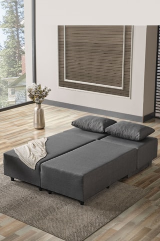 Canapé convertible - Beige - 2 places - En polyester