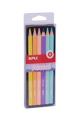6 crayons de couleur pastel 6 encres