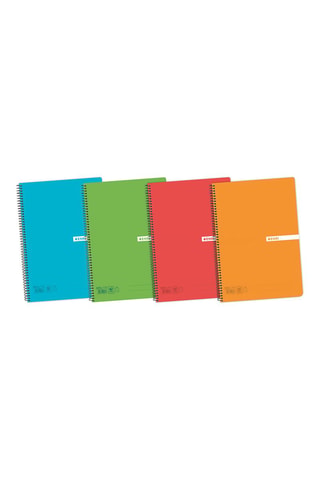 5 cahiers à carreaux à spirale Enri Status - 5 x 160 pages - Vert et rouge