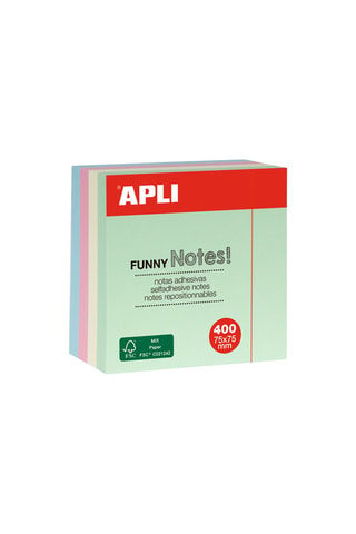 Cube de 400 feuilles de notes autocollantes - Multicolore - 75 x 75 mm