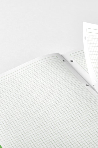 Bloc-notes quadrillé Emotions - 80 feuilles - Vert - 29,5 x 21 x 1,1 cm