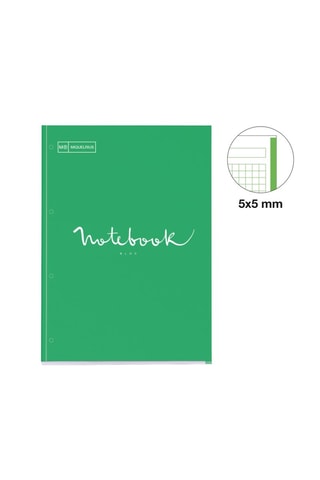 Bloc-notes quadrillé Emotions - 80 feuilles - Vert - 29,5 x 21 x 1,1 cm
