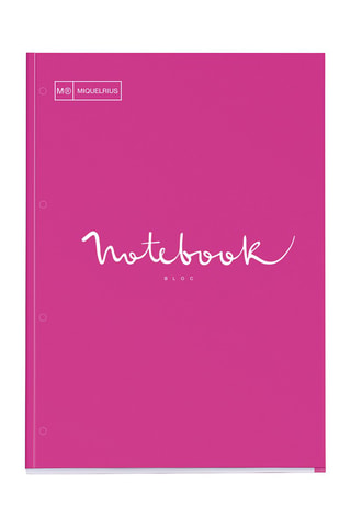Bloc-notes quadrillé Emotions - 80 feuilles - Fuchsia - 29,5 x 21 x 1,1 cm