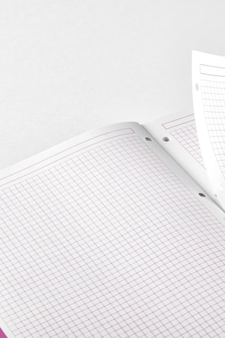 Bloc-notes quadrillé Emotions - 80 feuilles - Fuchsia - 29,5 x 21 x 1,1 cm