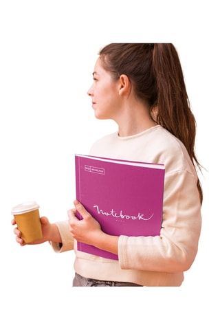 Bloc-notes quadrillé Emotions - 80 feuilles - Fuchsia - 29,5 x 21 x 1,1 cm